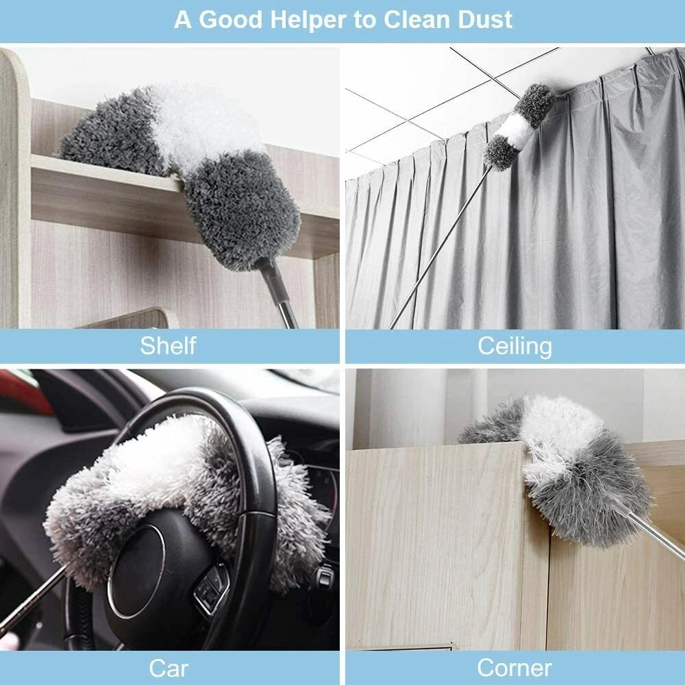 Duster Extendable Telescopic Microfibre Duster with Stainless Steel Pole