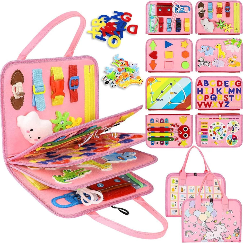 Busy Board Montessori Toddler Sensory Educational Fine Motor Travel Quiet Book