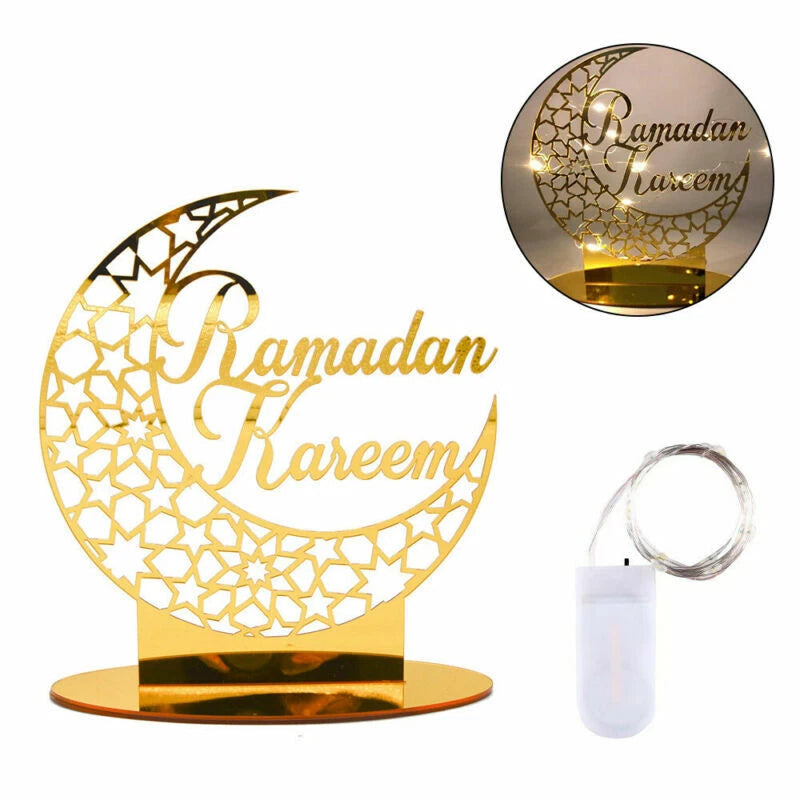 Ramadan EID Mubarak Muslim Copper Light Decorations Islamic Party Table Ornament