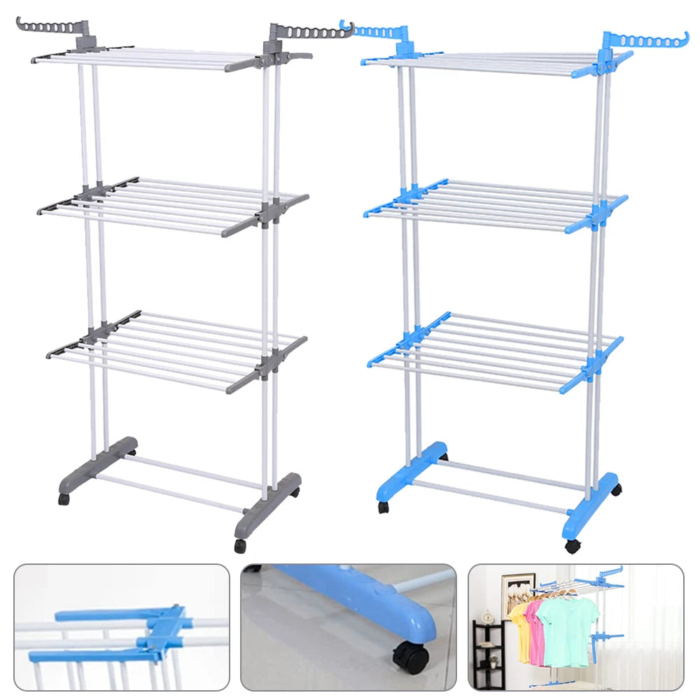 Foldable Garment Hanger Shoes Clothes Airer Drying Rack Laundry Support Horse AU