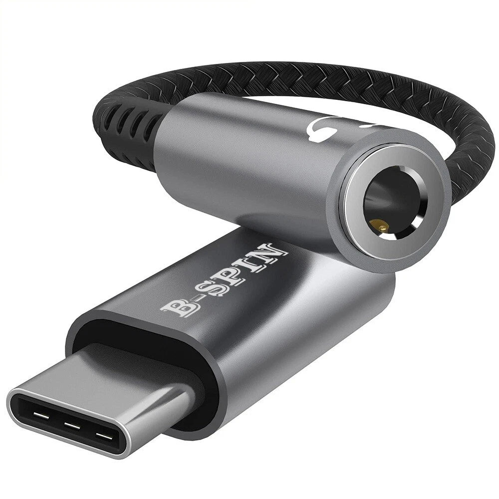 USB Type C TO 3.5mm Female Headphone Jack Adapter AUX Stereo Speaker Audio Cable