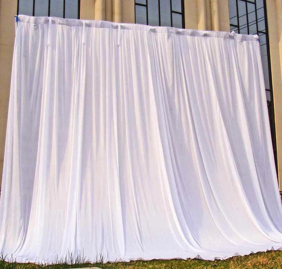 Black 3M x 3M Wedding Party Backdrop Drape Sheer Curtain Stage Background