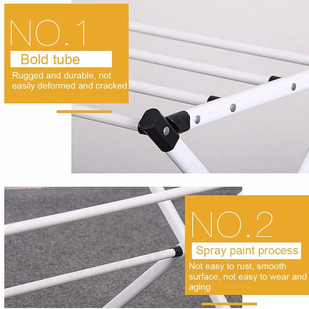 6 Tiers Foldable Garment Hanger Clothes Airer Drying Rack Laundry Support Horse