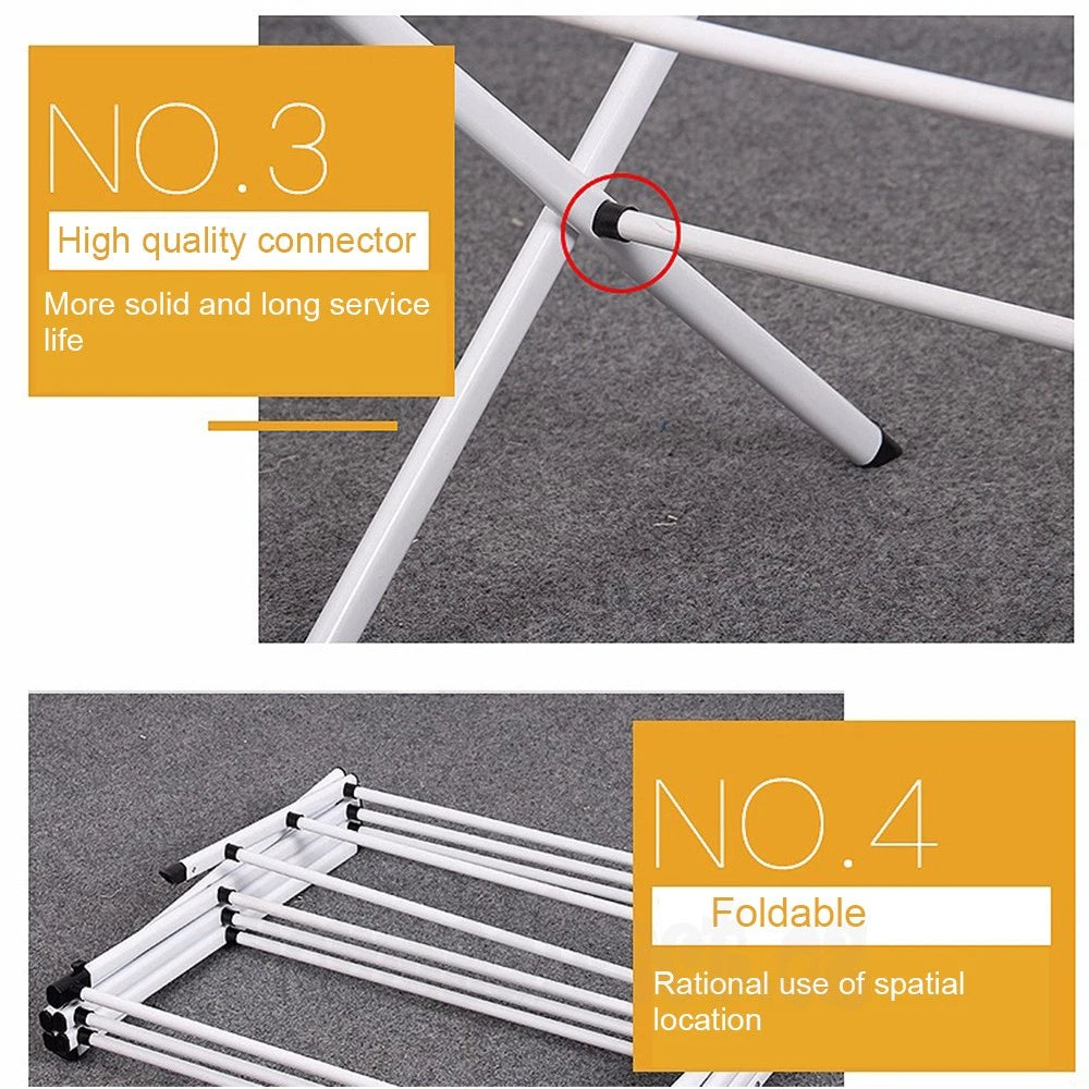 6 Tiers Foldable Garment Hanger Clothes Airer Drying Rack Laundry Support Horse