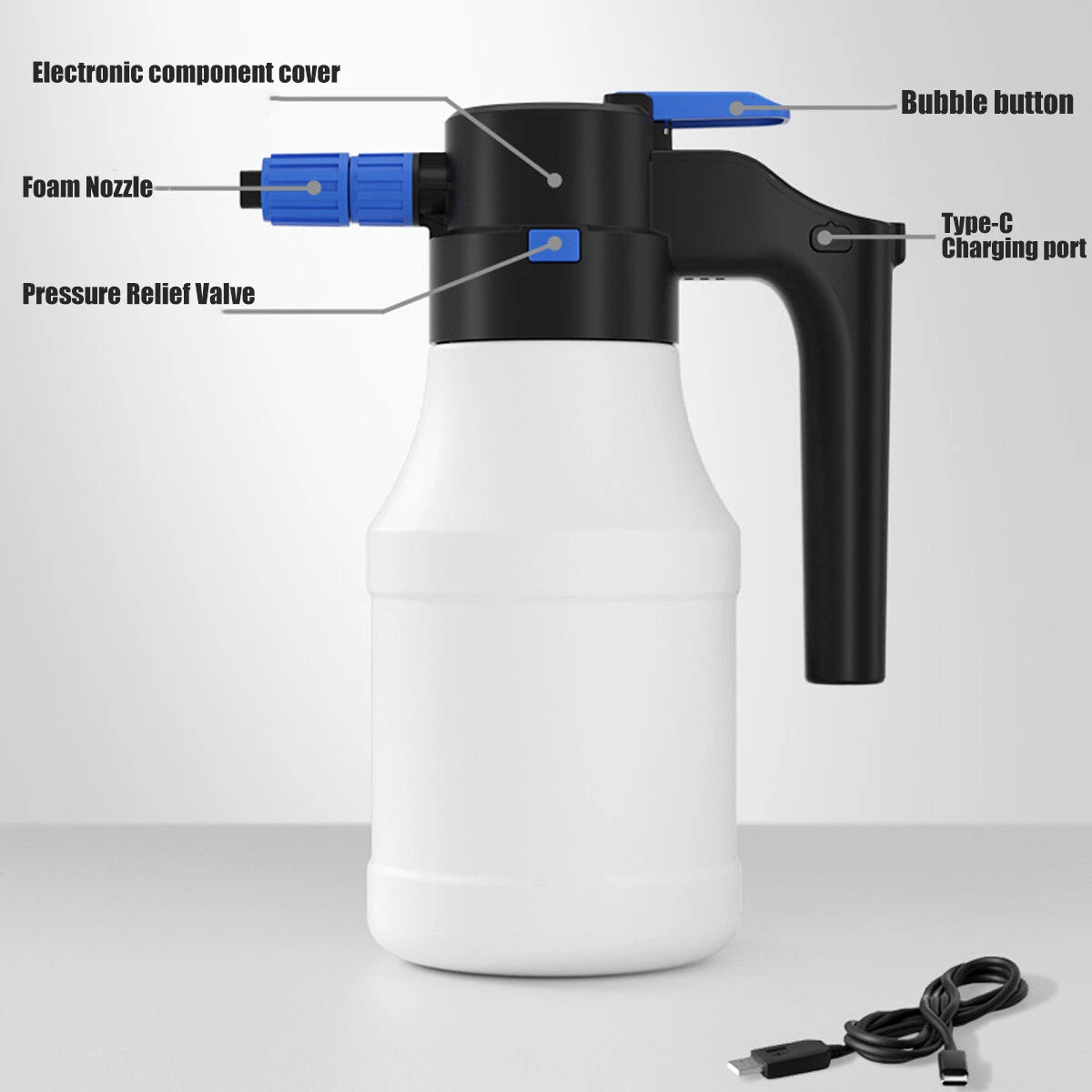 Wireless Electric Foam Pressure Washer High Pressure Garden Car Cleaning Tool