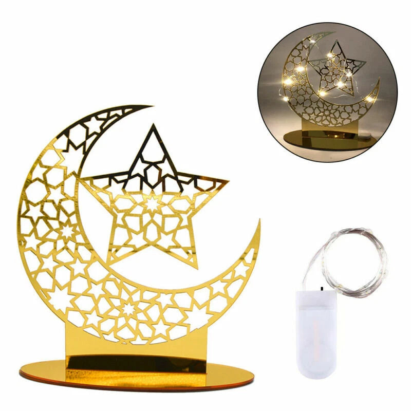 Ramadan EID Mubarak Muslim Copper Light Decorations Islamic Party Table Ornament