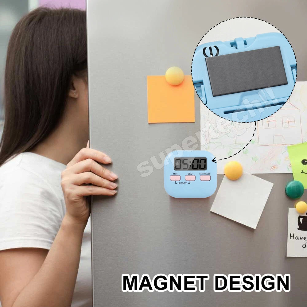 Kitchen Timer Digital Alarm Count Down Sport Clock Egg Cook Stick 99min Magnetic