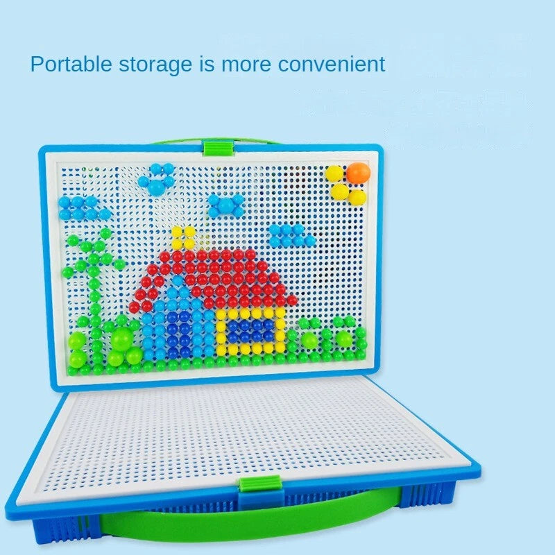 Kids Creative Children Puzzle Pegs Board 296 Educational Learning Toys DIY Gift