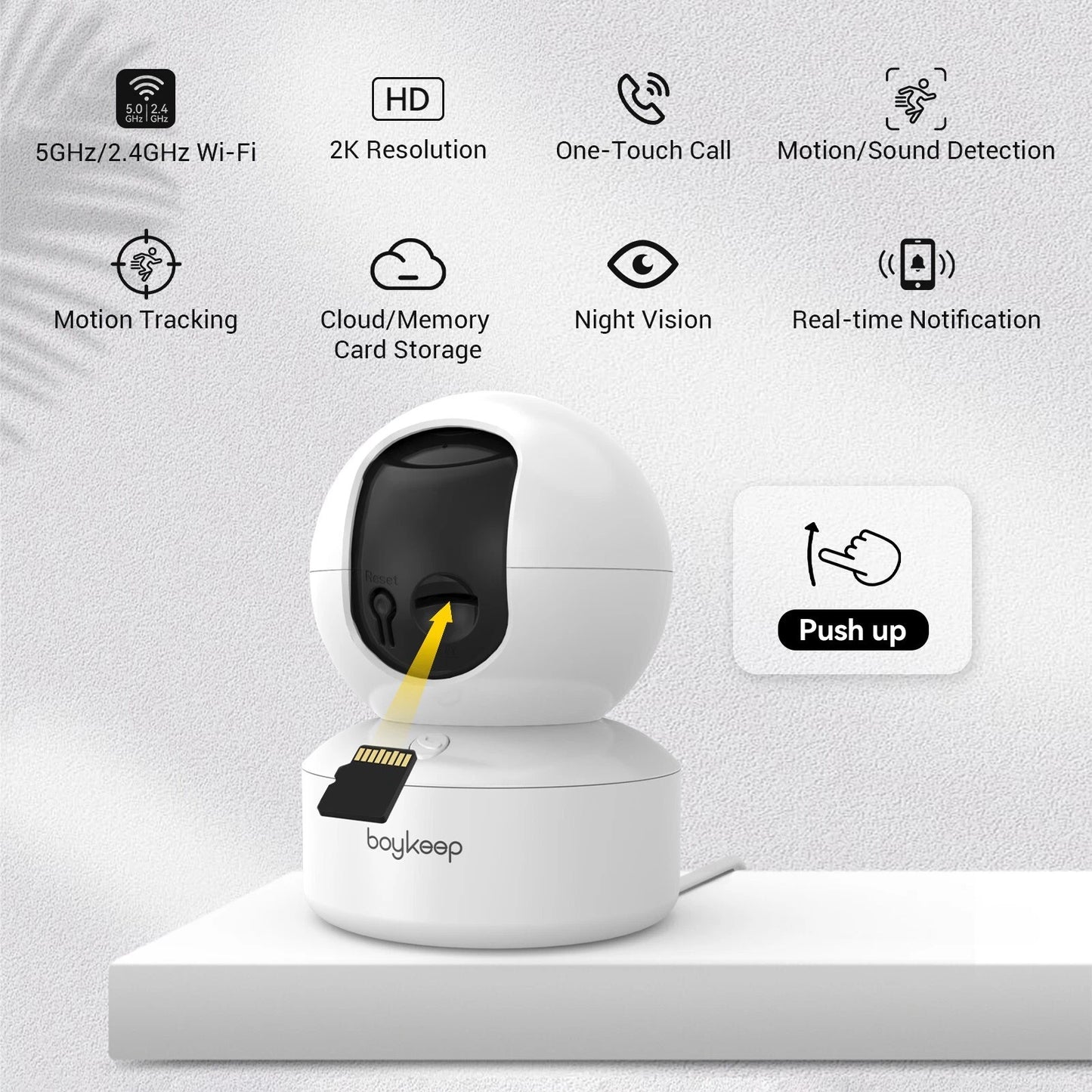 2PCS Security Camera 5G WIFI Indoor Smart Home Baby Pet Wired Cam Night Vision