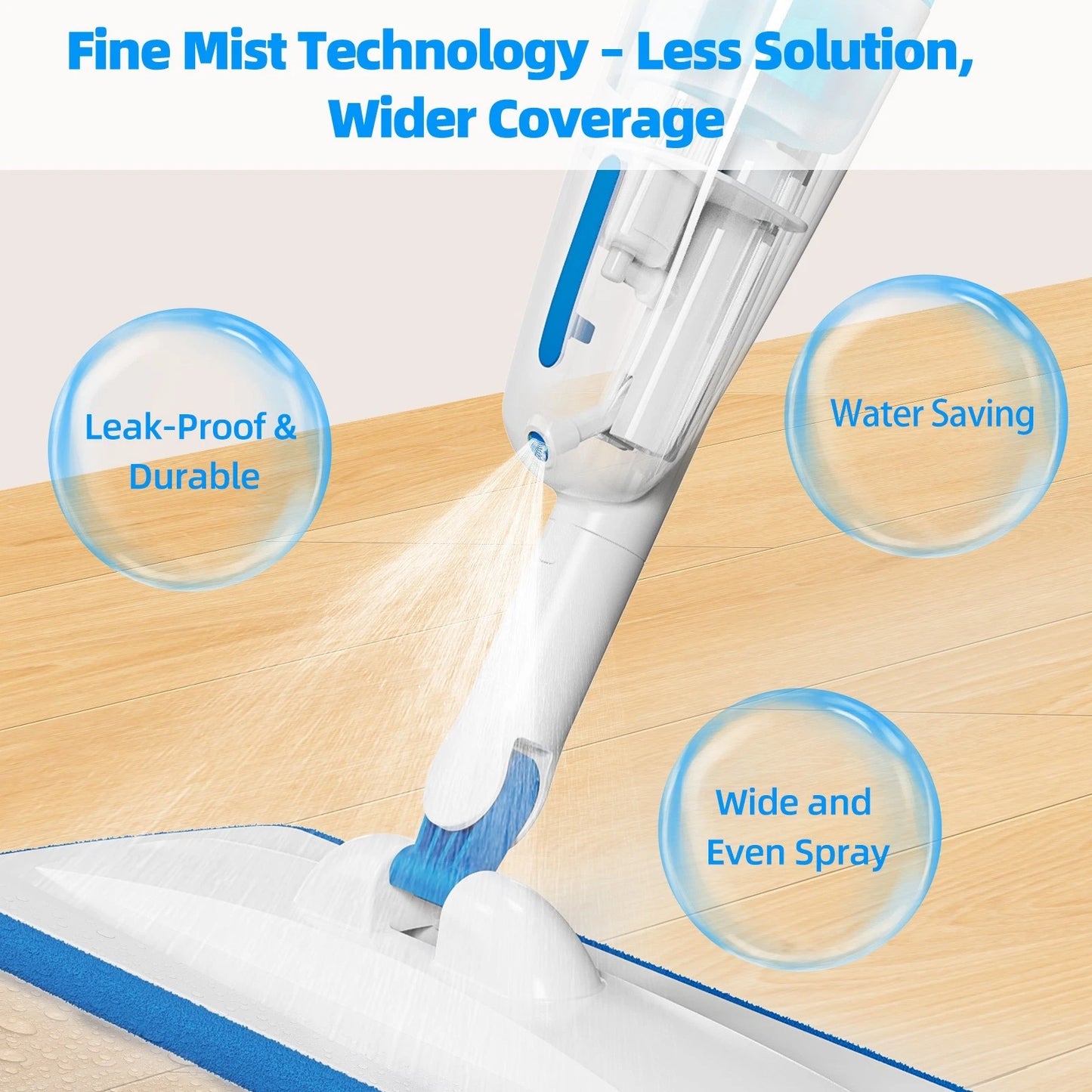 Enigma S1 Spray Mop with 3 Pads & 30ml solution Wet Dry Microfiber Floor Cleaner