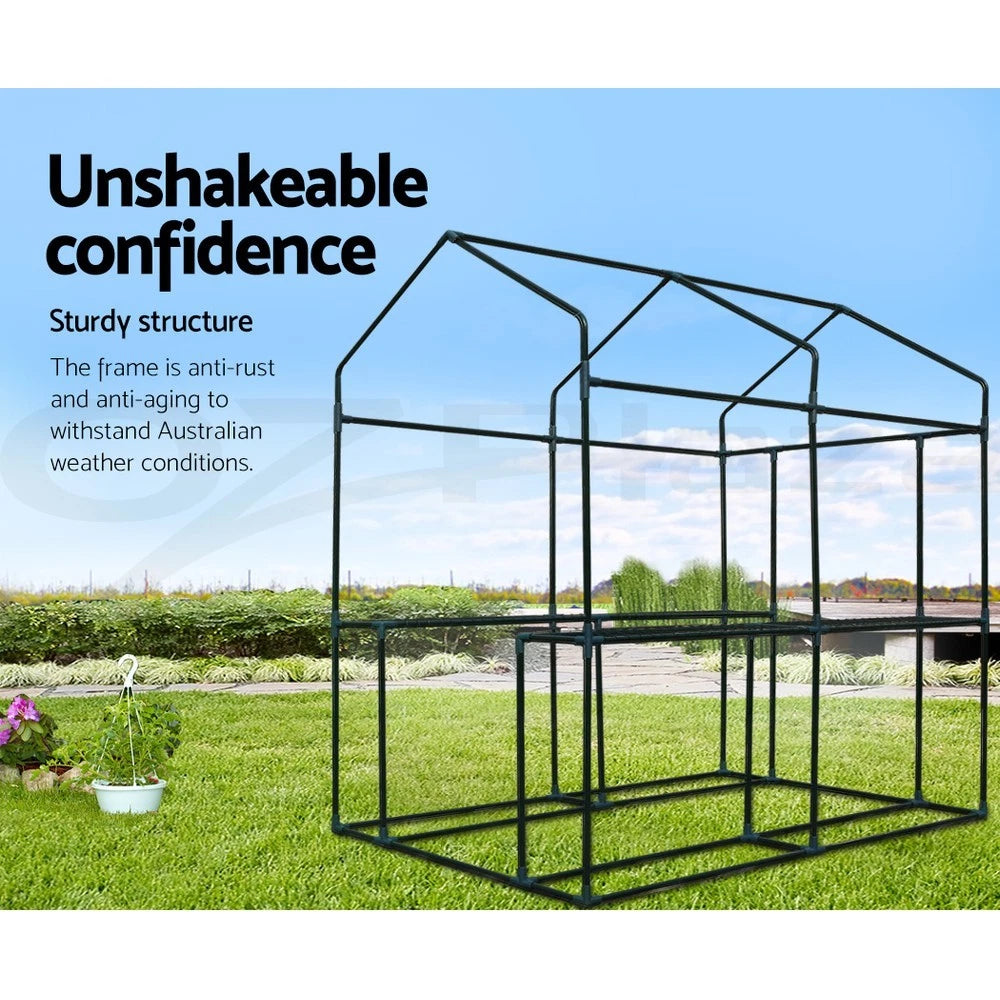 Green Fingers Greenhouse Walk in Green House 4 Shelves Tunnel Plant 1.9x1.2x1.9M