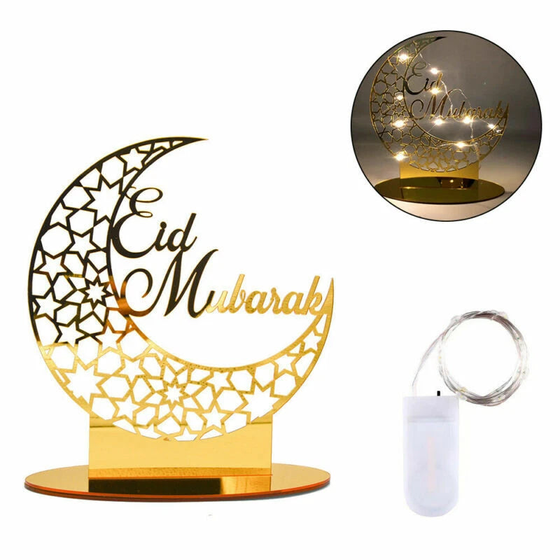 Ramadan EID Mubarak Muslim Copper Light Decorations Islamic Party Table Ornament
