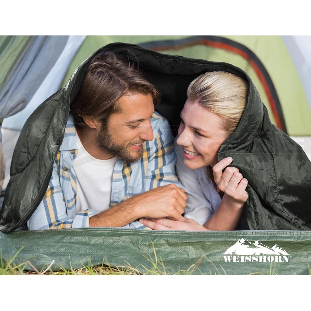 Weisshorn Sleeping Bag Bags Double Camping Hiking Tent Thermal Grey -10°C-15°C