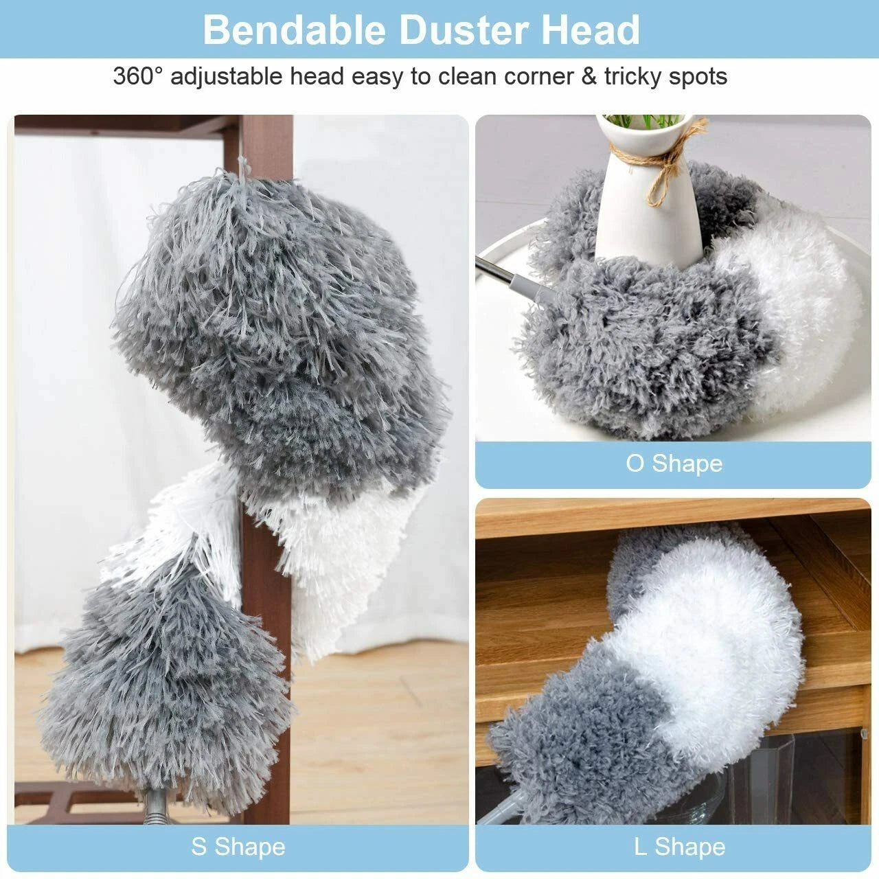 Duster Extendable Telescopic Microfibre Duster with Stainless Steel Pole