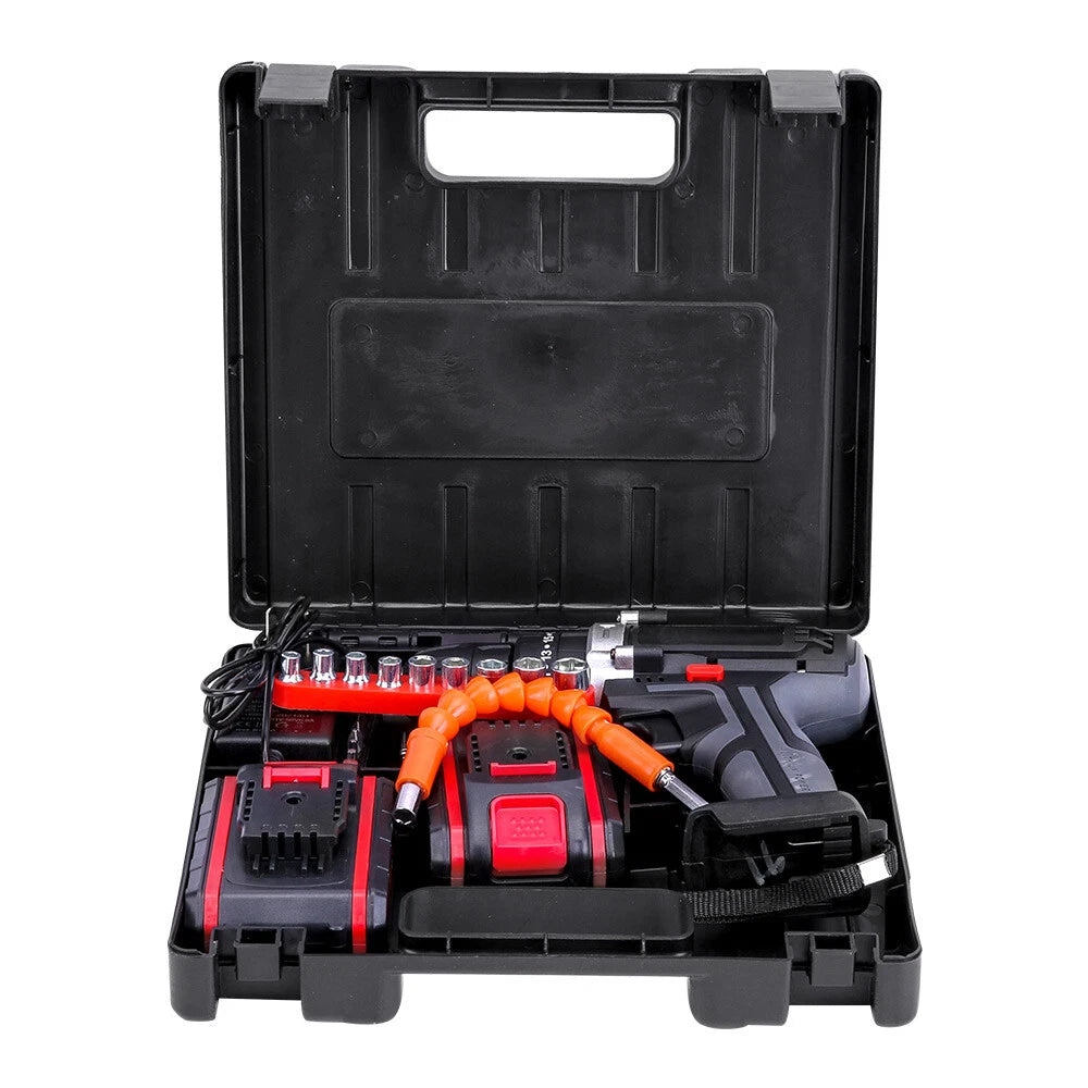 36V CORDLESS DRILL HEAVY DUTY IMPACT DRIVER KIT BRUSHLESS HAMMER +2 BATTERY KIT