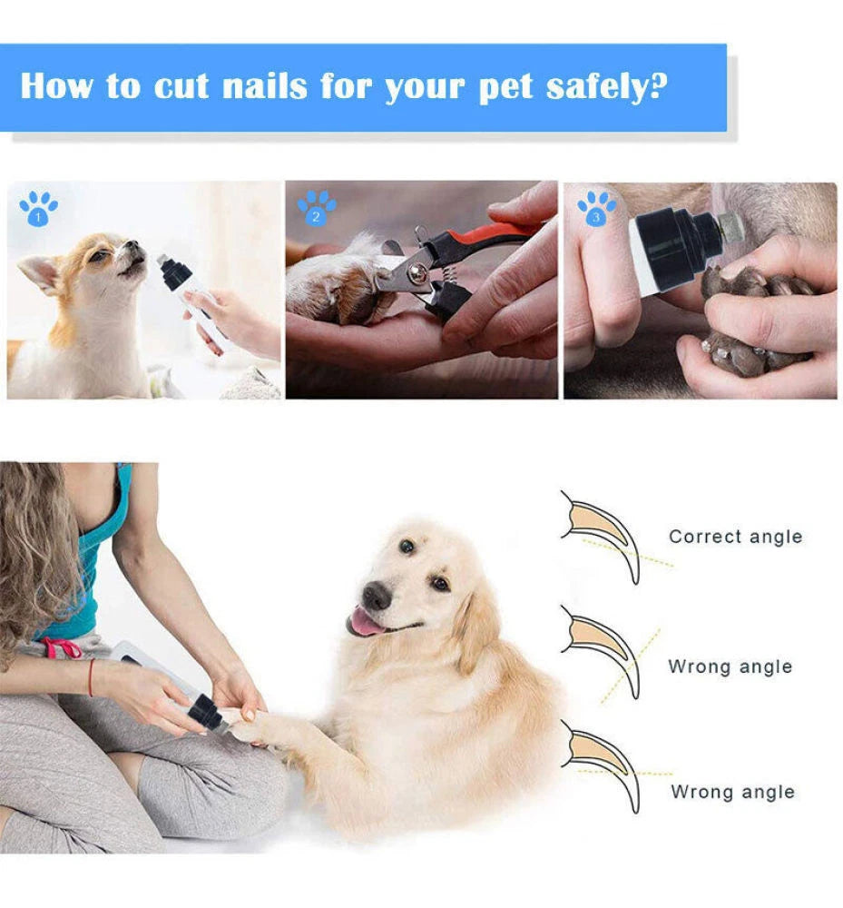 Electric Pet Nail Clippers Dog Cat Nail File Claw Grooming Nail Grinder Trimmer