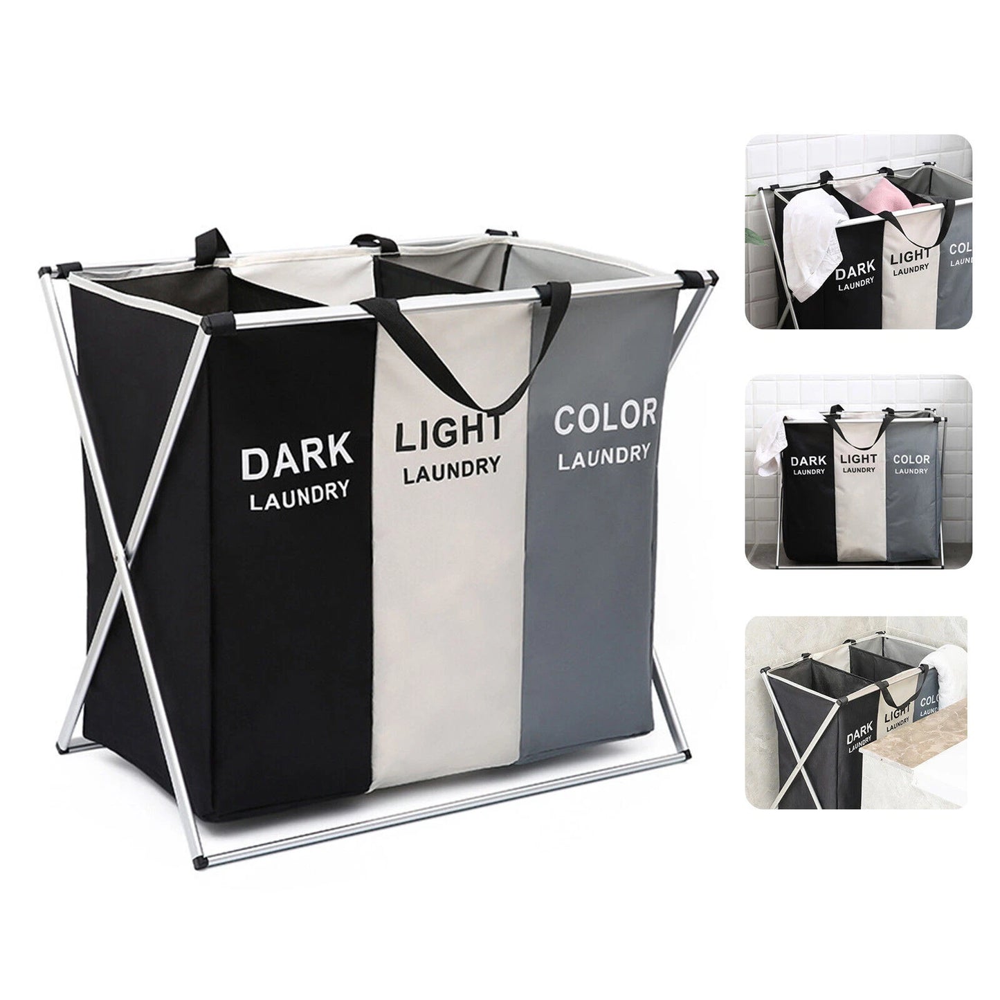 Large Foldable Laundry Washing Clothes Storage Bag Hamper Basket Bin Organiser