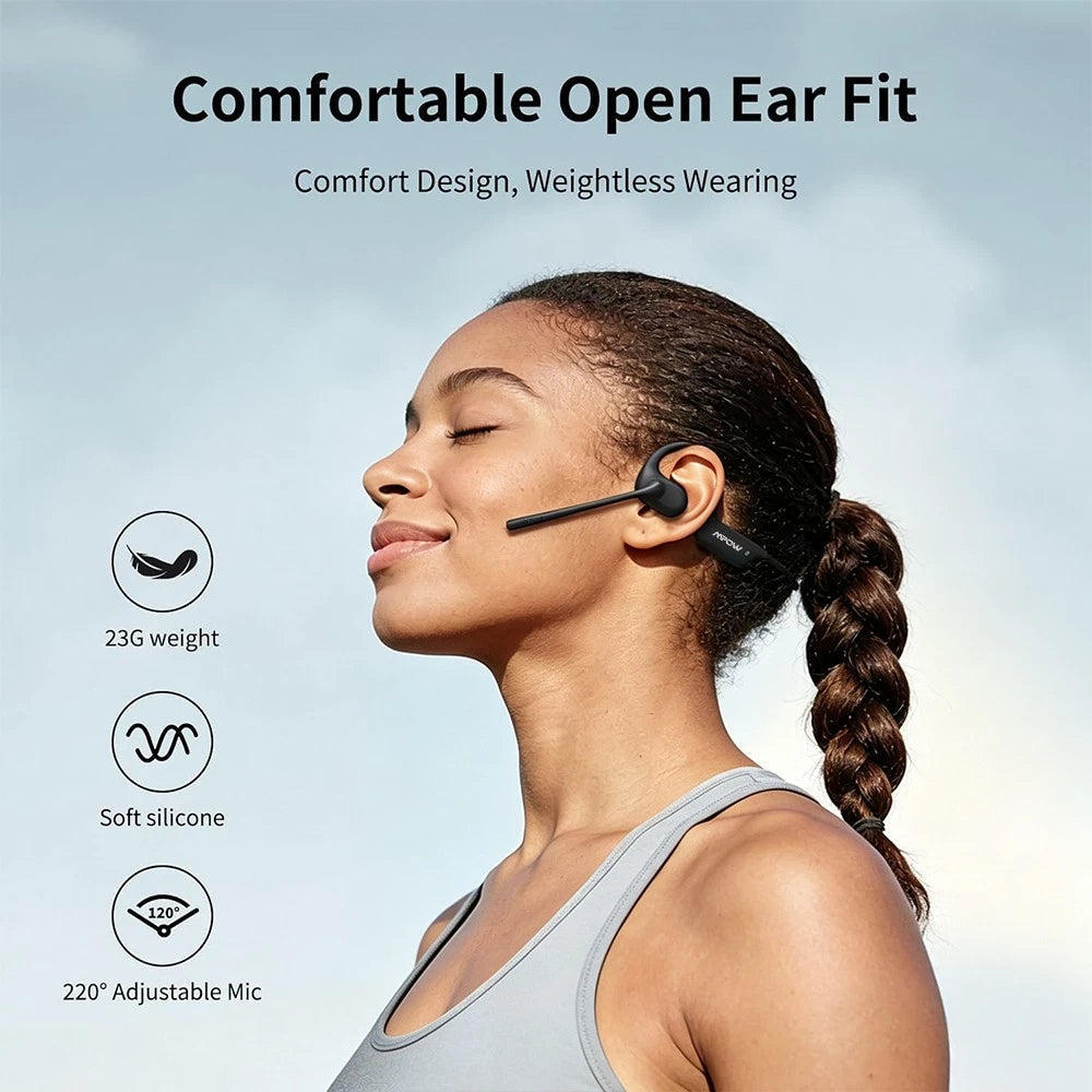 Mpow Air Conduction Headphones Trucker Bluetooth Headset Dual Noise Cancelling