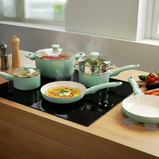 RACO SmartStart Ceramic Nonstick Induction 6 Piece Cookware Set With Pan Protect