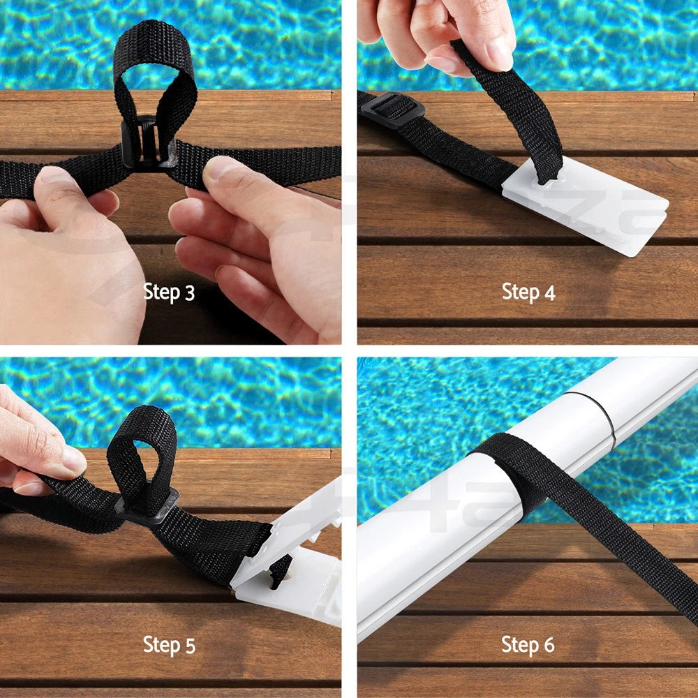 Aqua Buddy Pool Cover Roller Attachment Straps Kit 8PCS for Swimming Solar Pool