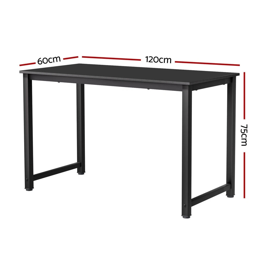 Artiss Computer Desk Home Office Study Table Laptop PC Desks Black 120CM