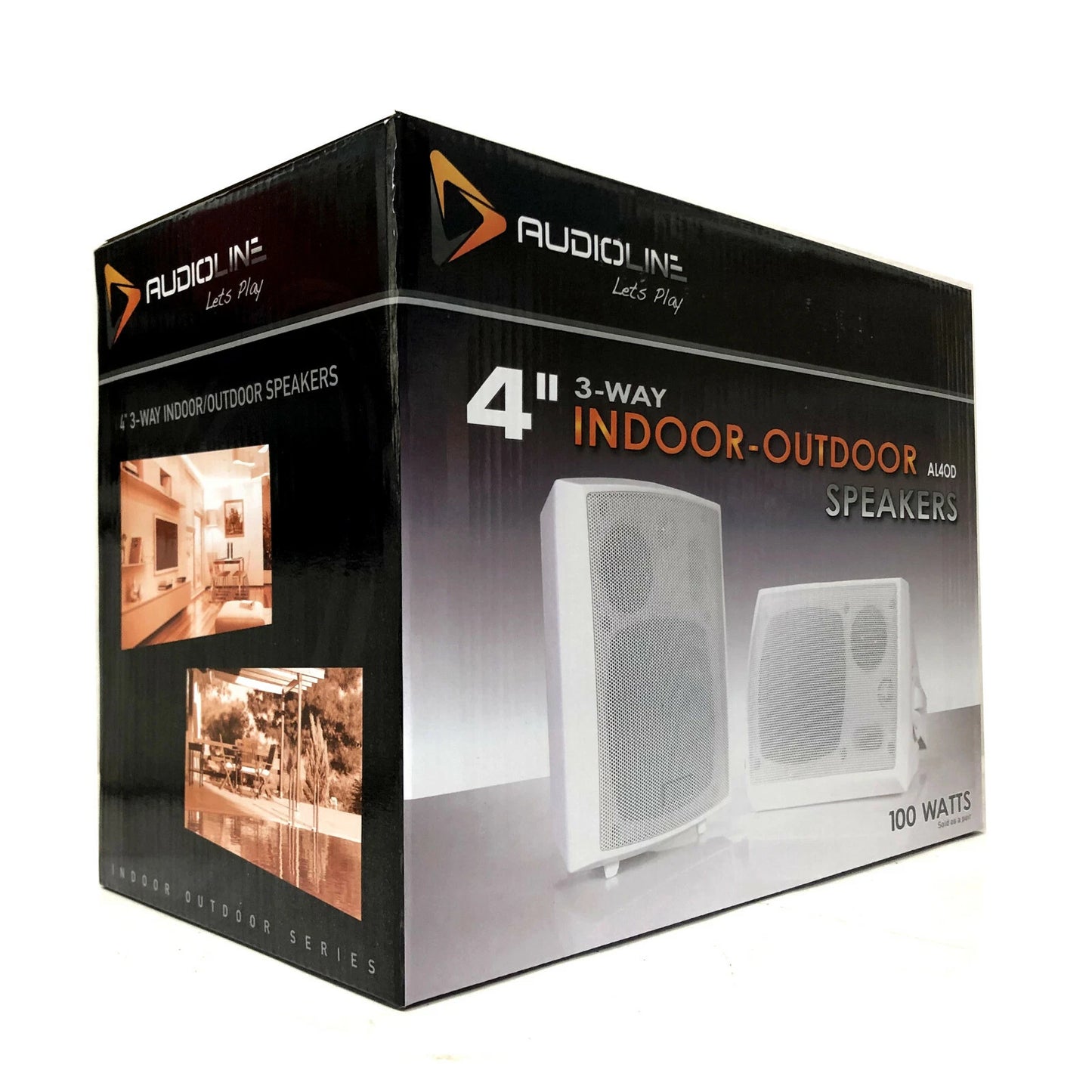 NEW AUDIOLINE 3-WAY INDOOR OUTDOOR SPEAKER 4" WALL CEILING HOME STUDIO PATIO