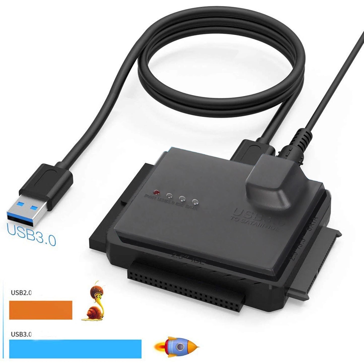 USB 3.0 to SSD/SATA/IDE Adapter (6TB）For 2.5"/3.5" External Hard Drive Disk HDD