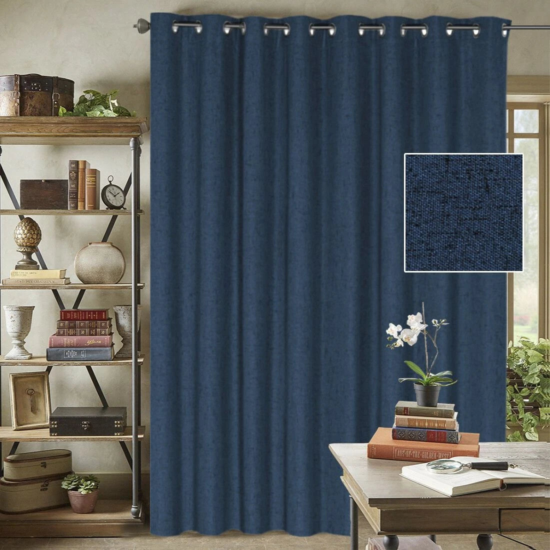 1 Panel Extra Wider 100% Blackout Curtain Thermal Insulated Drapes with Coating