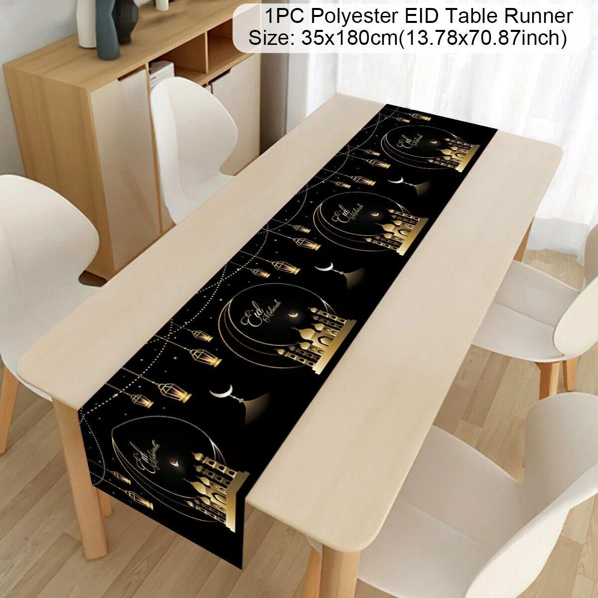 Eid Mubarak Table Runner Ramadan Decoration For Home Islamic Muslim Party Decor