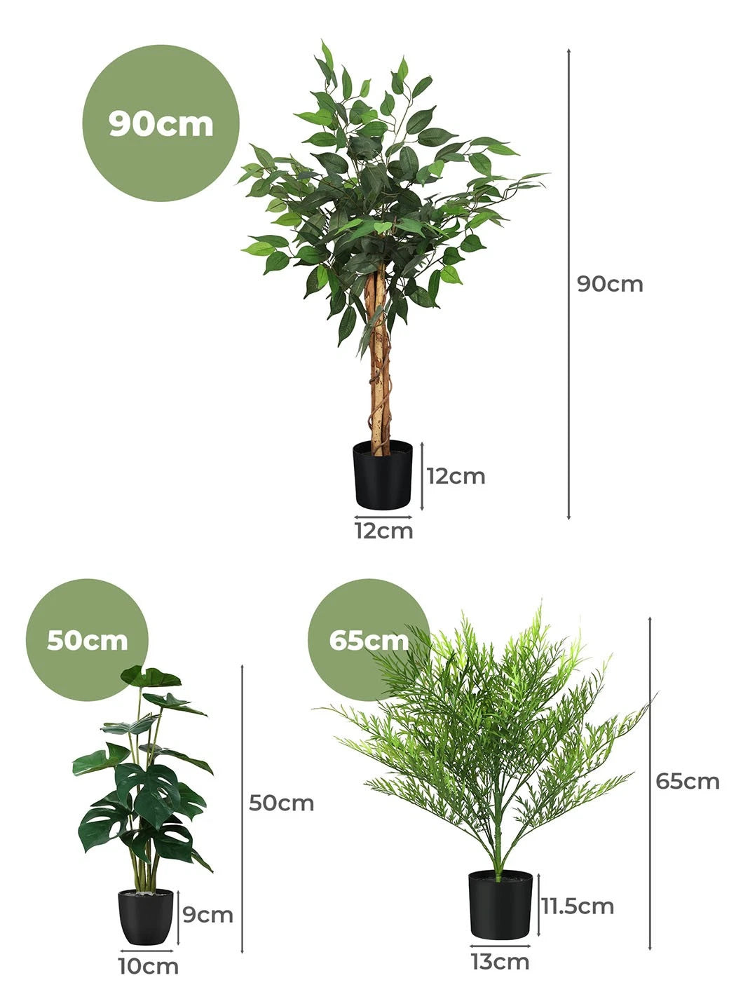 Lambu Artificial Plants Palm in Pot Fake Tree Lifelike Home Office Decor Indoor