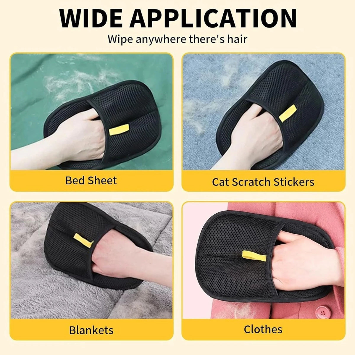 Pets Grooming Glove Double Sided Pet Hair Remover Gloves for Dog Cat Reusable AU