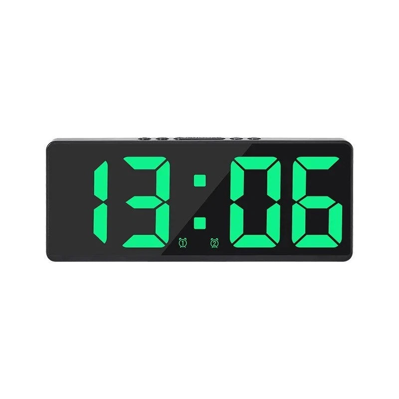 LED Digital Clock Mirror Display Snooze Alarm Temperature Time Table Desk Decor