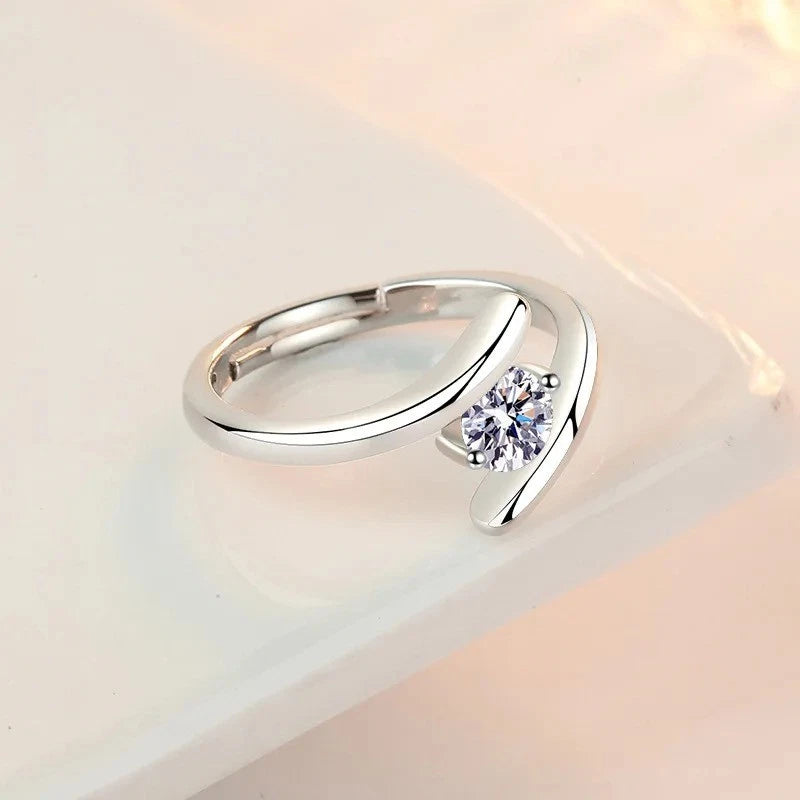 925 Sterling Silver Zircon Ring – Luxury Women’s Wedding & Party Jewelry