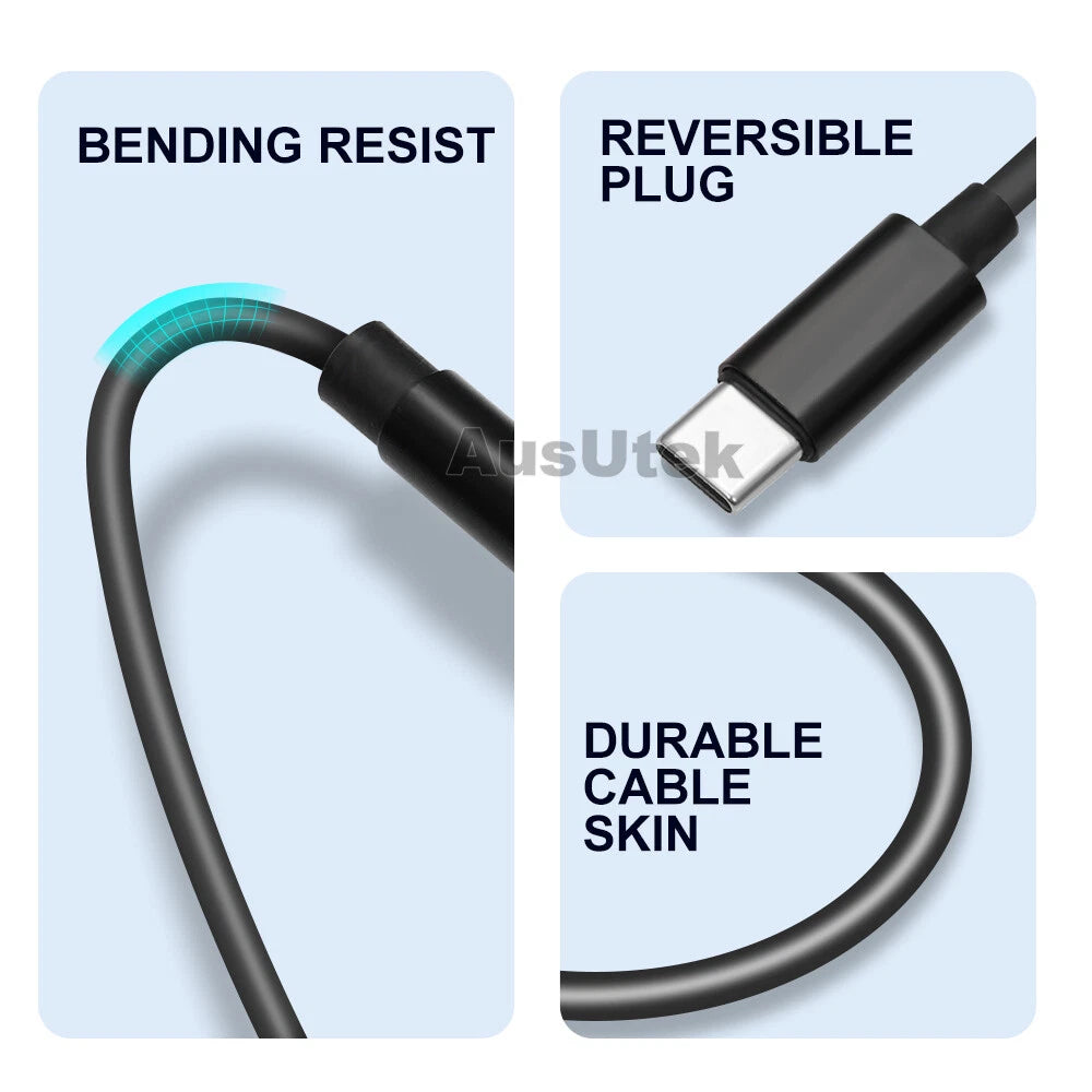 Type C USB-C to 3.5mm Male Audio AUX Cable Adapter For iPhone 15 16 17 Samsung