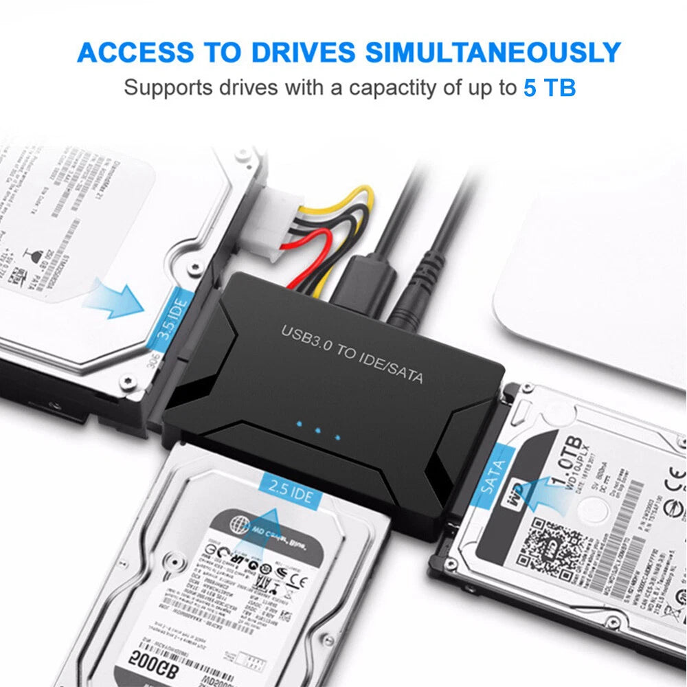 SATA IDE to USB 3.0 Adapter External Hard Drive Converter 2.5 3.5 Inch Data Kit
