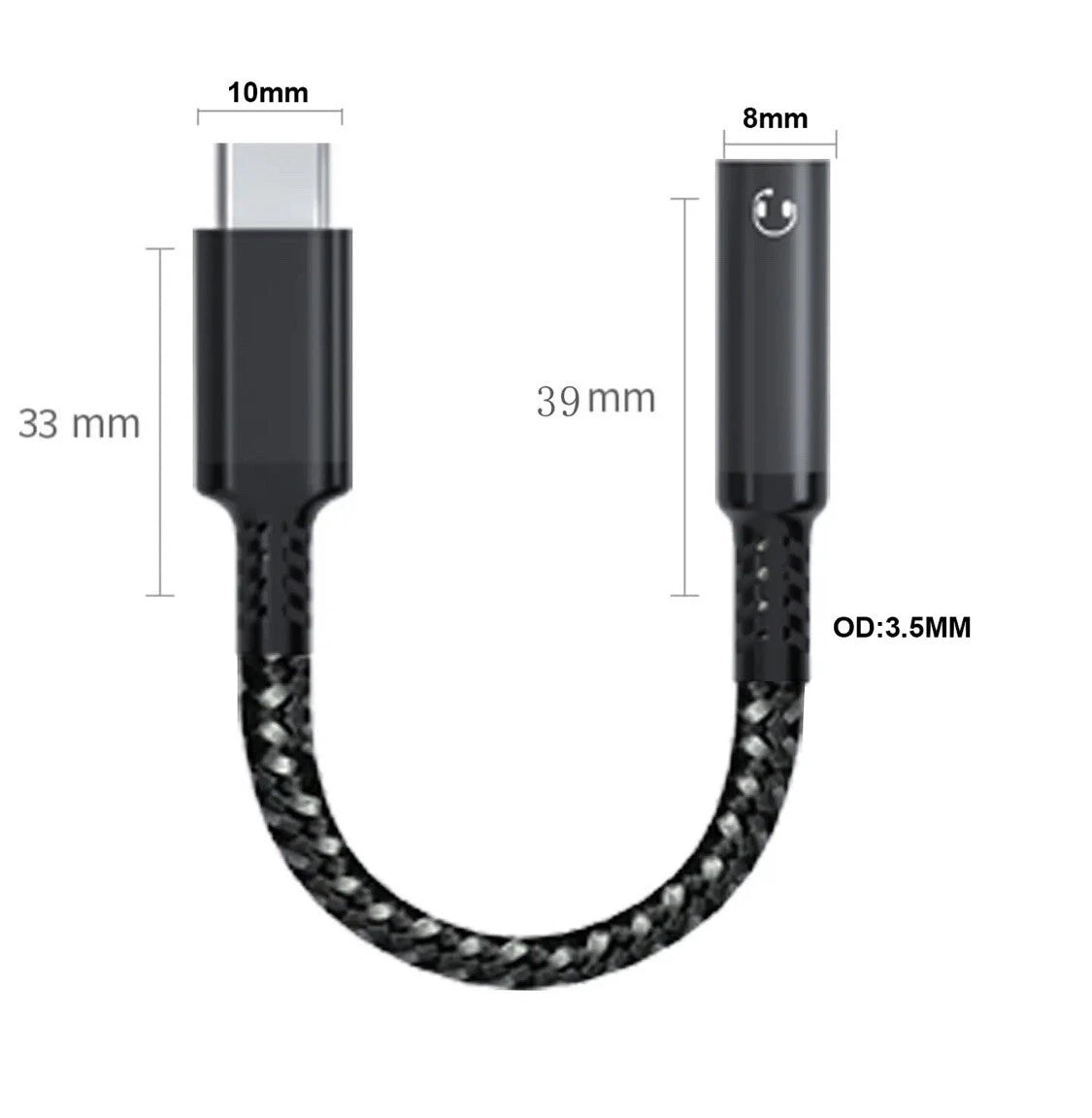 USB Type C TO 3.5mm Female Headphone Jack Adapter AUX Stereo Speaker Audio Cable