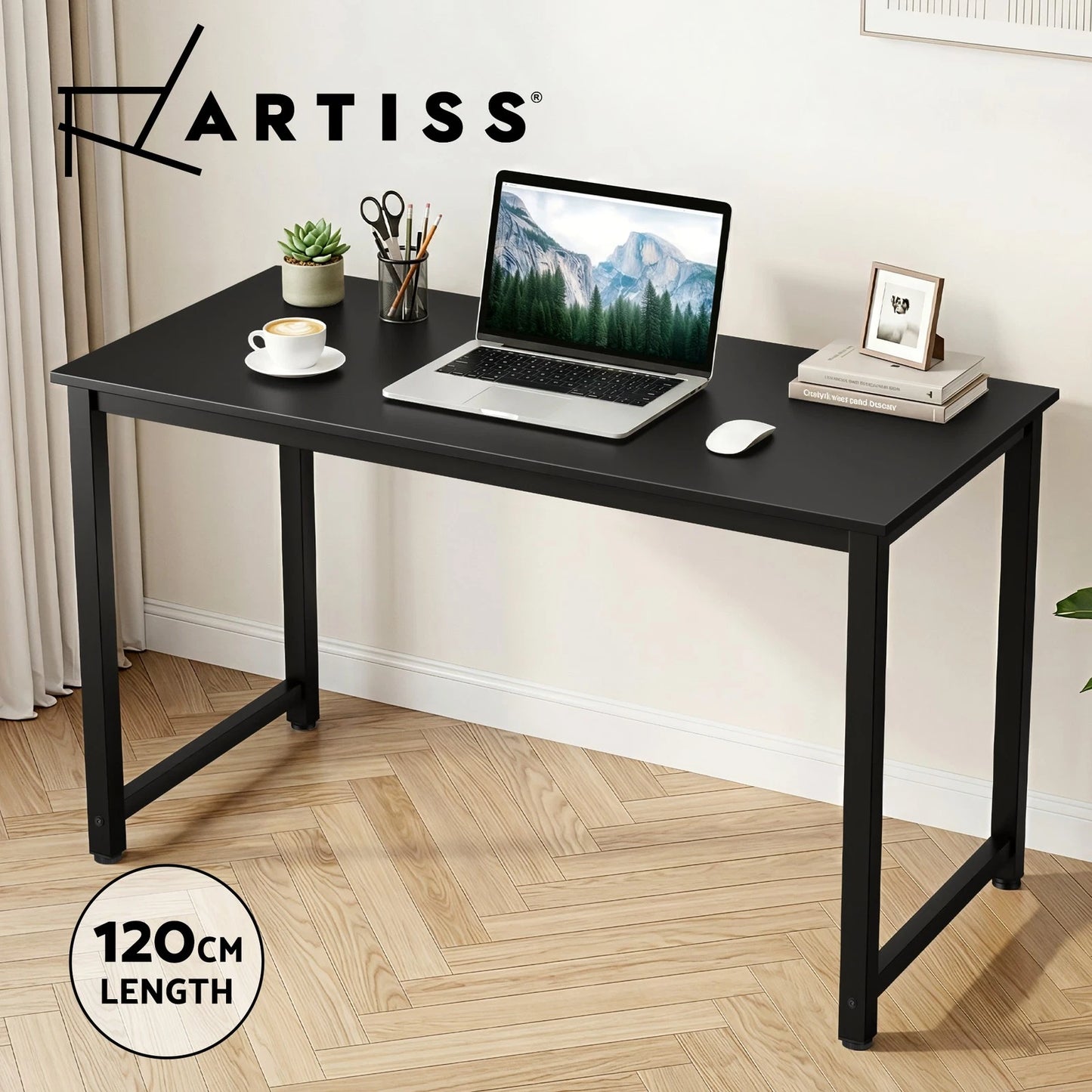 Artiss Computer Desk Home Office Study Table Laptop PC Desks Black 120CM