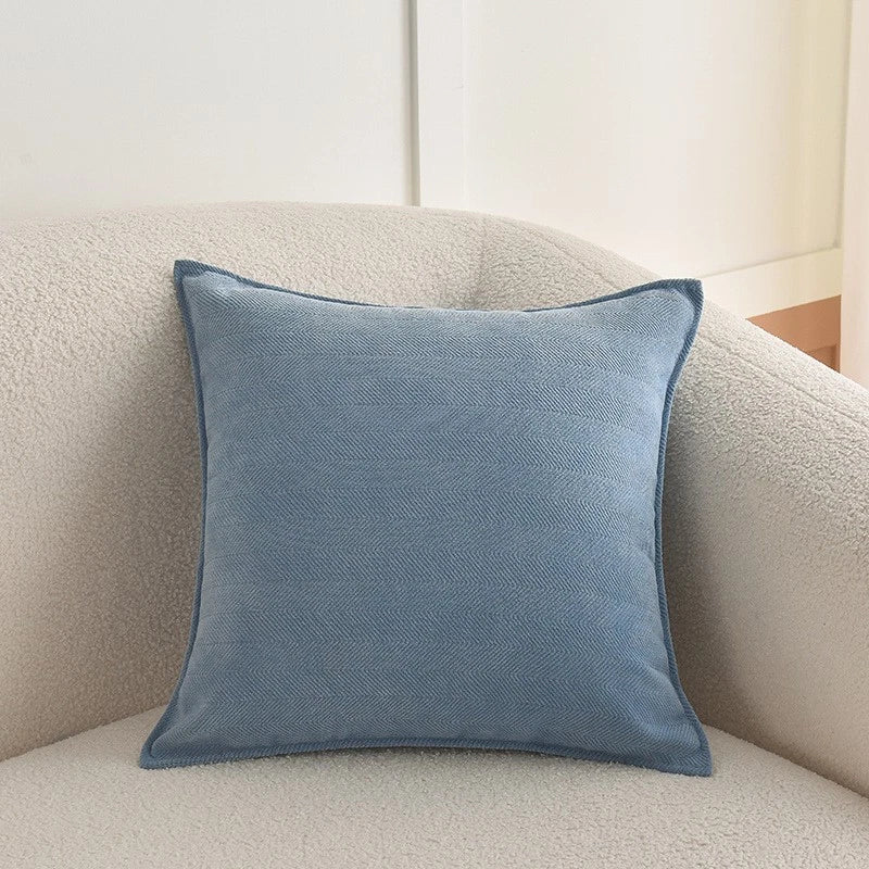 2XCream Velvet Cushion Cover Herringbone jacquard cushion Pillow Case Sofa Decor