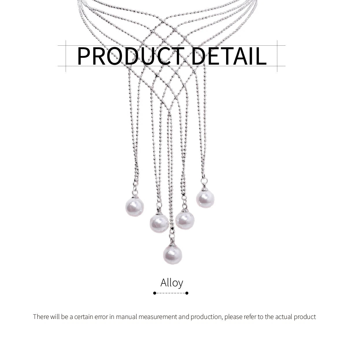 Hollow Imitation Pearl Fringe Multi Layer Necklace Fashion Jewellery for Women