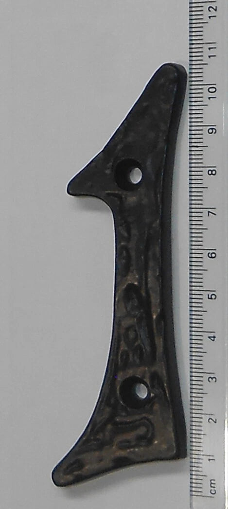 4"/100mm BLACK CAST IRON - HEAVY ANTIQUE DESIGN HOUSE DOOR FENCE NUMBERS NUMERAL