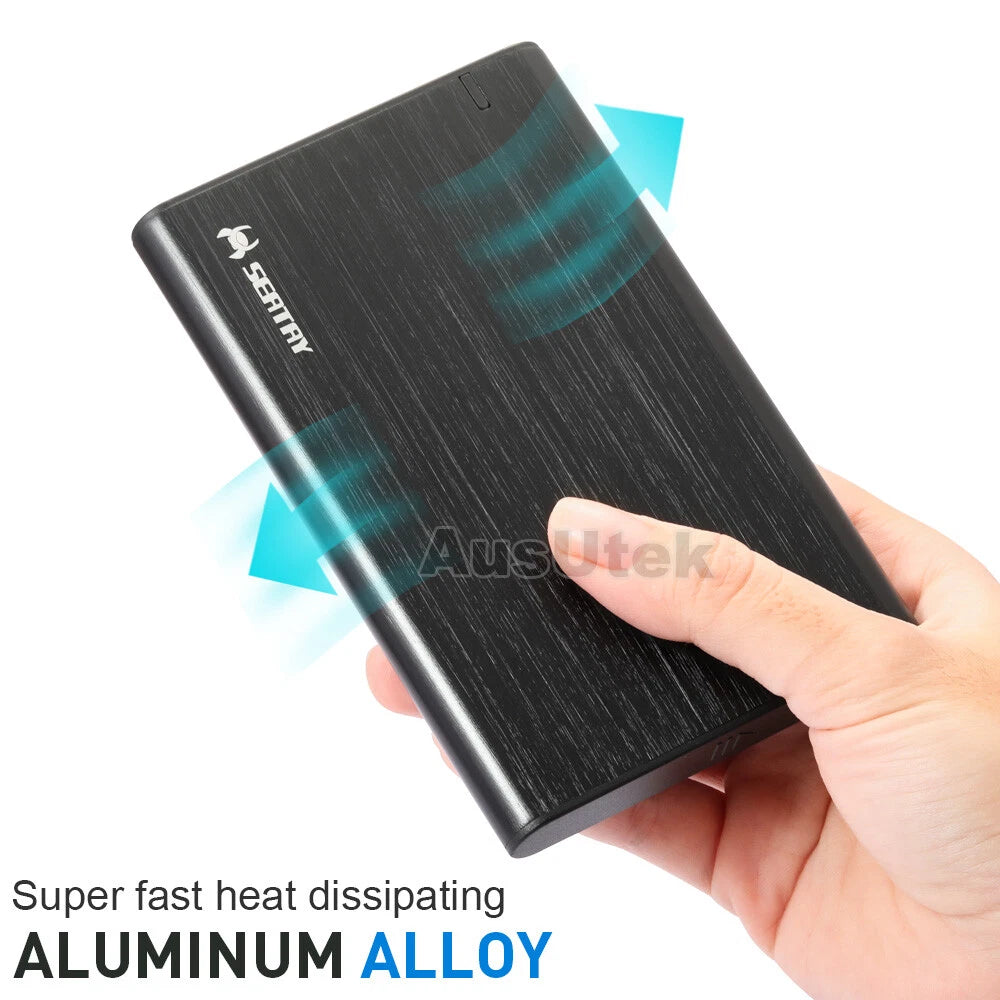 Aluminum USB 3.0 Hard Drive 2.5" SATA HDD SSD External Slim Enclosure Case