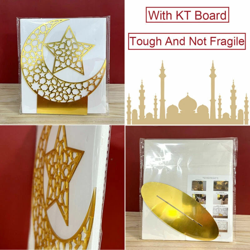 Ramadan EID Mubarak Muslim Copper Light Decorations Islamic Party Table Ornament
