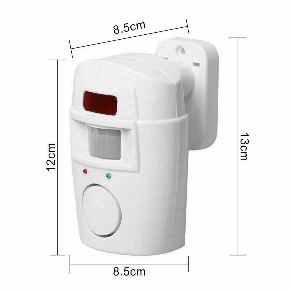 2 x Wireless PIR Motion Sensor Alarm & Remote Controls Home Caravan Garage Shed