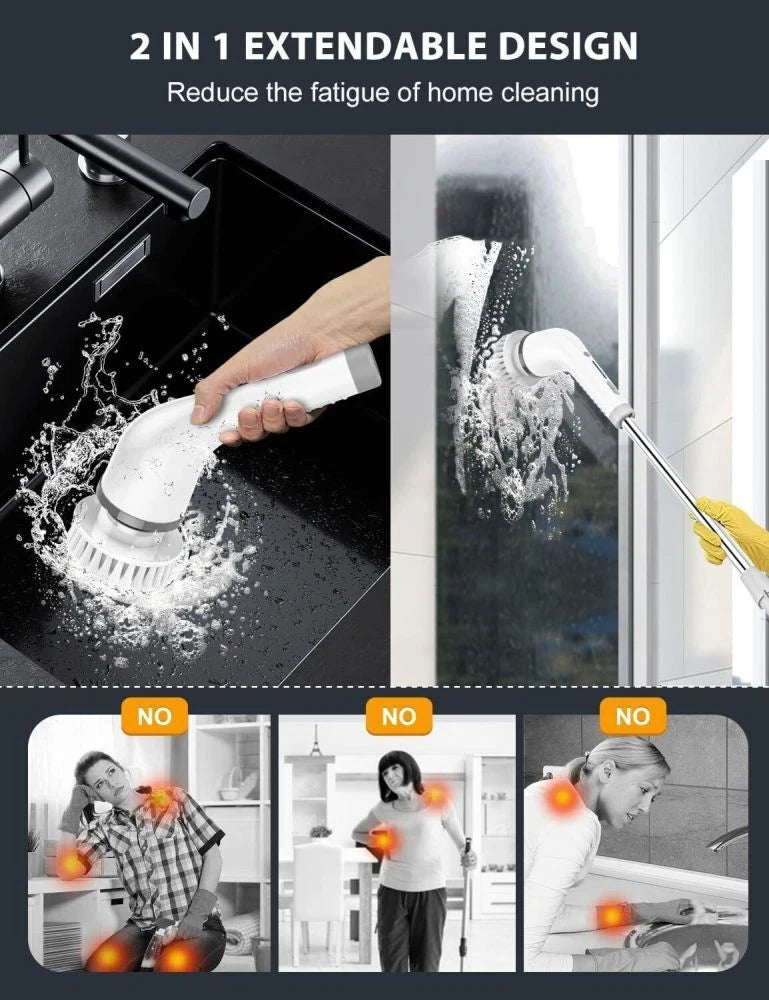Electric Spin Scrubber Turbo Scrub Cleaning Brush Cordless Chargeable Bathroom