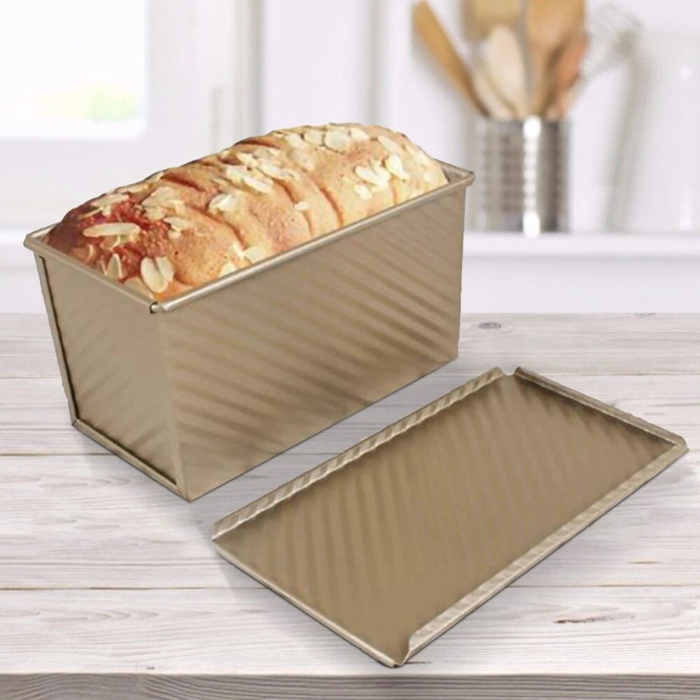Pullman Loaf Pan with Lid Non-Stick Bakeware Bread Toast Mold Carbon Steel Cor
