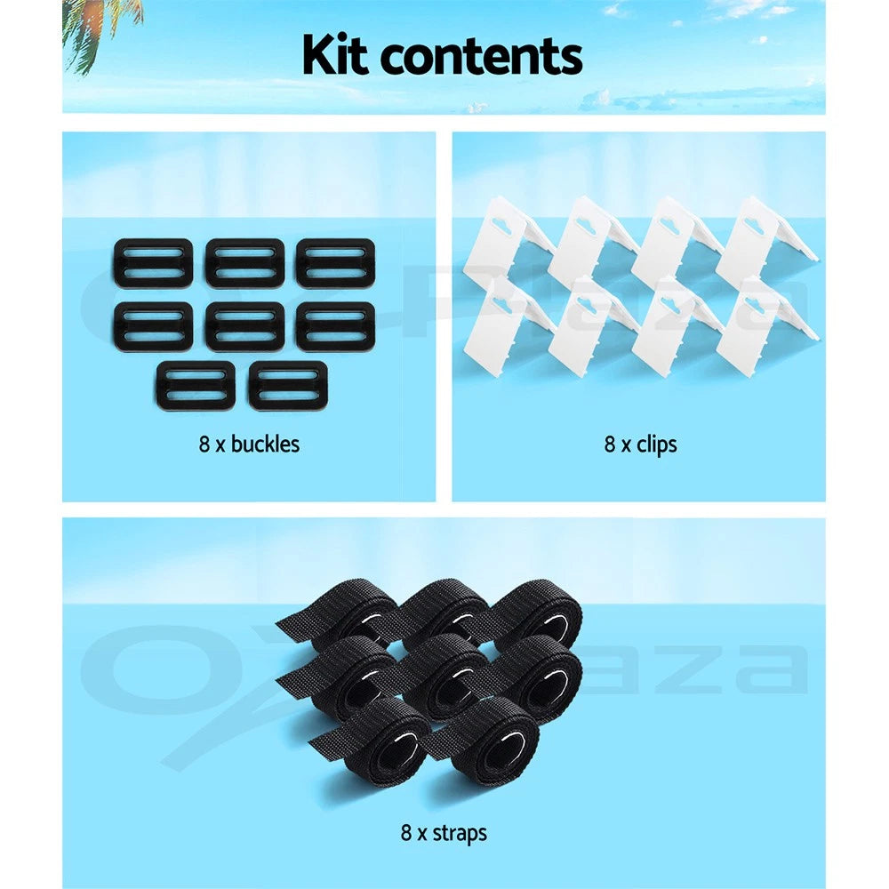 Aqua Buddy Pool Cover Roller Attachment Straps Kit 8PCS for Swimming Solar Pool