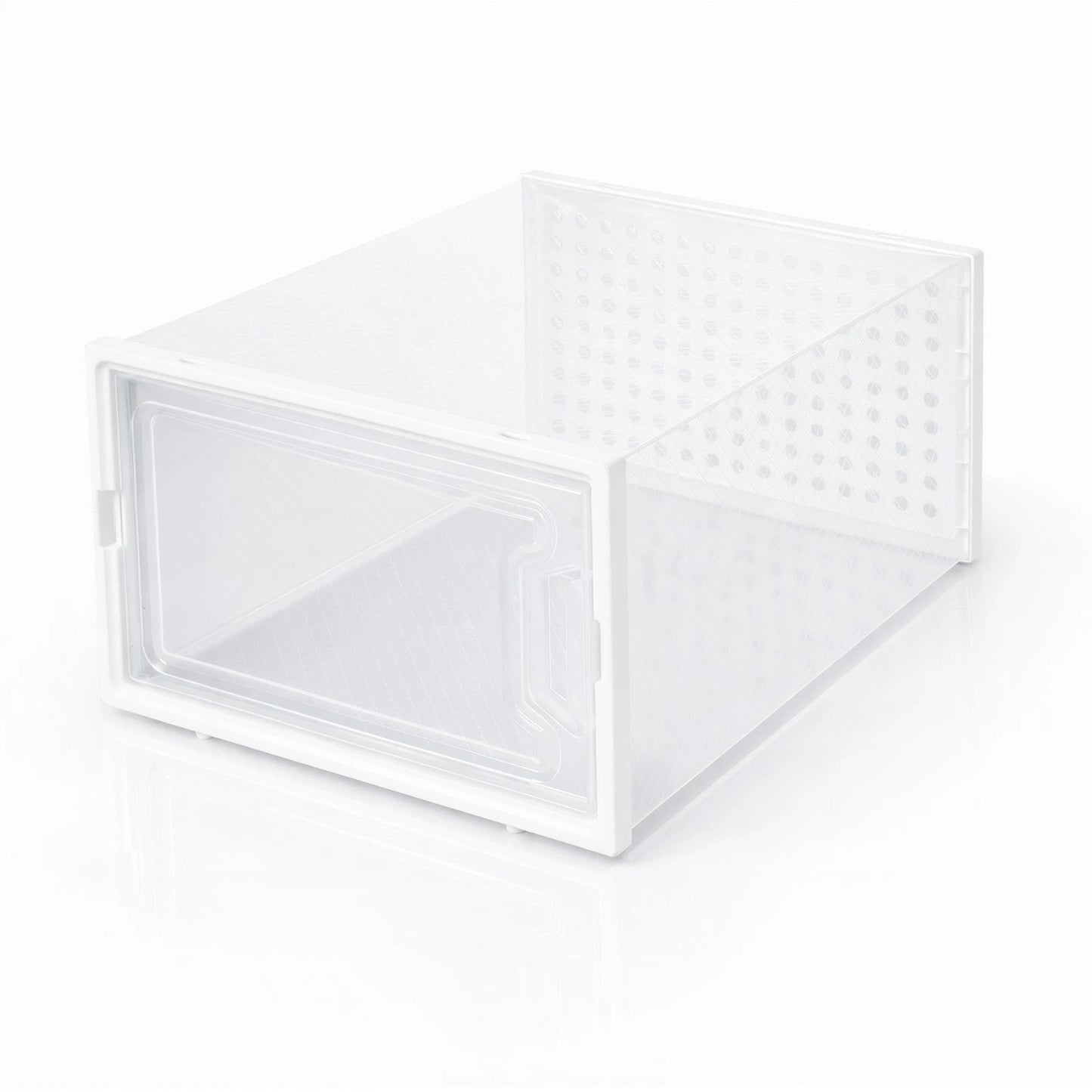 Stacked Shoe Rack Storage Boxes 12 Pcs Stackable Clear Plastic Display Cases