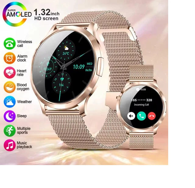 New Smart Watch Full Touch Screen AMOLED Bluetooth Call for Women and Men -DT93