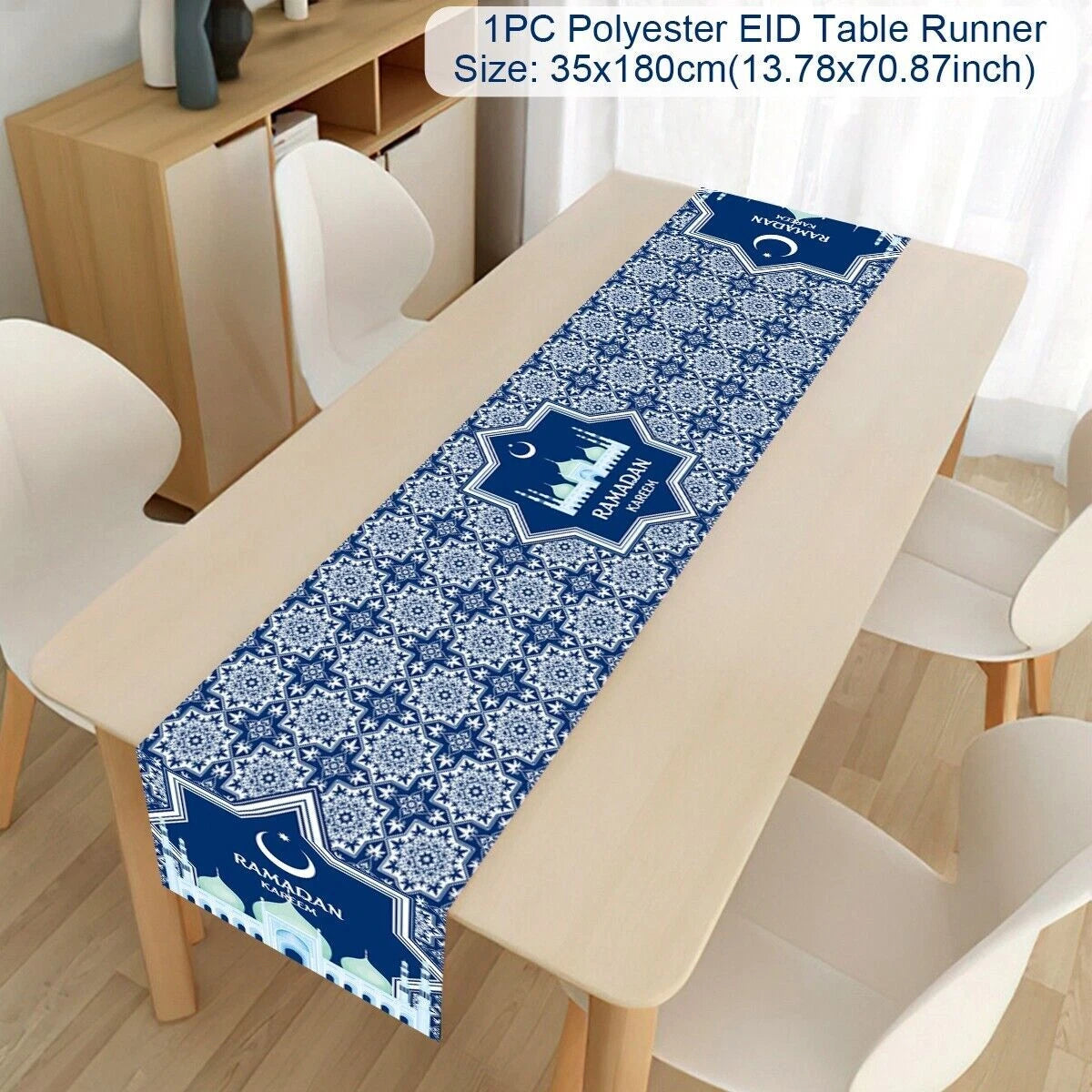 Eid Mubarak Table Runner Ramadan Decoration For Home Islamic Muslim Party Decor