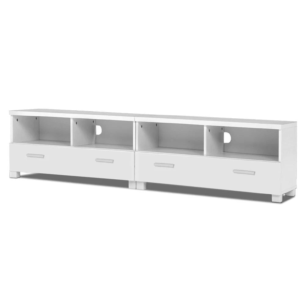 Artiss TV Cabinet Entertainment Unit Stand 180cm 4 Storage Drawers White Eddie